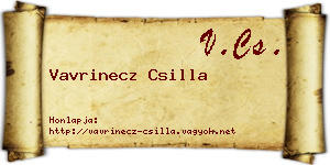 Vavrinecz Csilla névjegykártya
