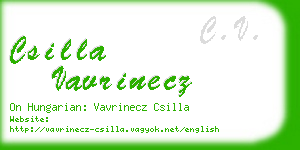 csilla vavrinecz business card